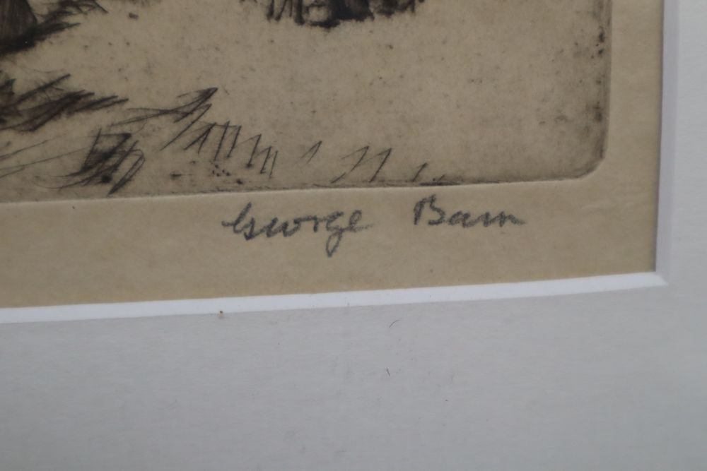George Bain (1881-1968), drypoint etching, Blind Ossian, signed and inscribed in pencil